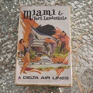 Delta Airlines Vintage Playing Cards Miami & Fort Lauderdale